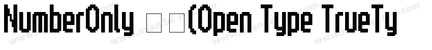 NumberOnly 粗体(Open Type TrueType)(V字体转换